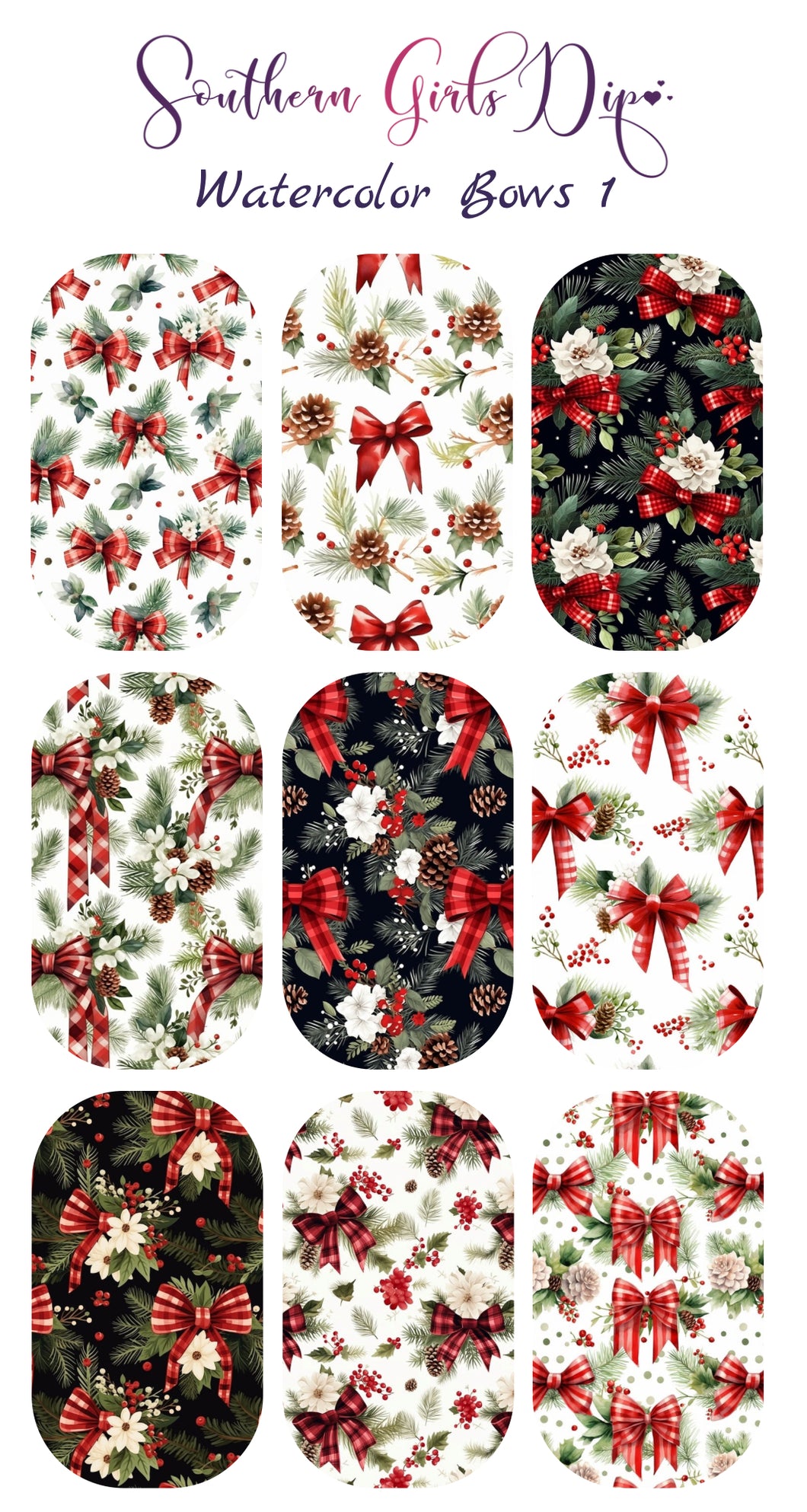 Watercolor Bows 1