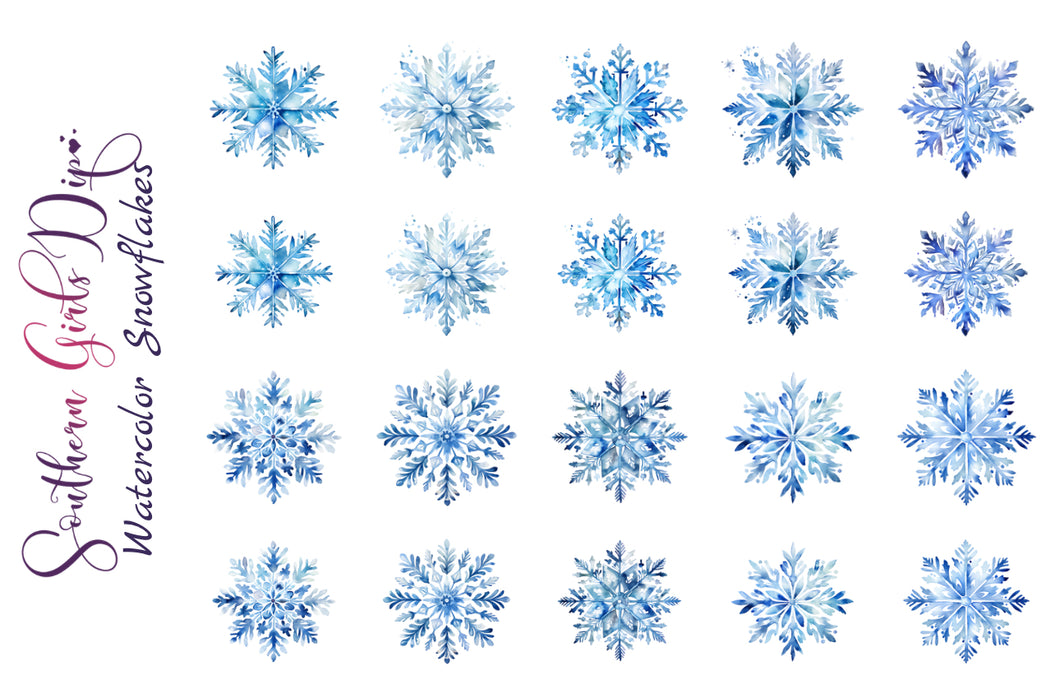 Watercolor Snowflakes