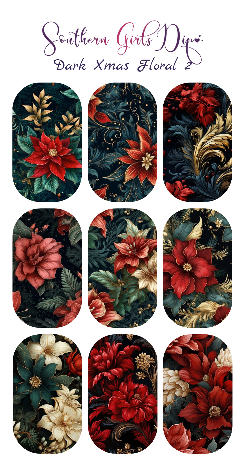 Dark Xmas Floral 2