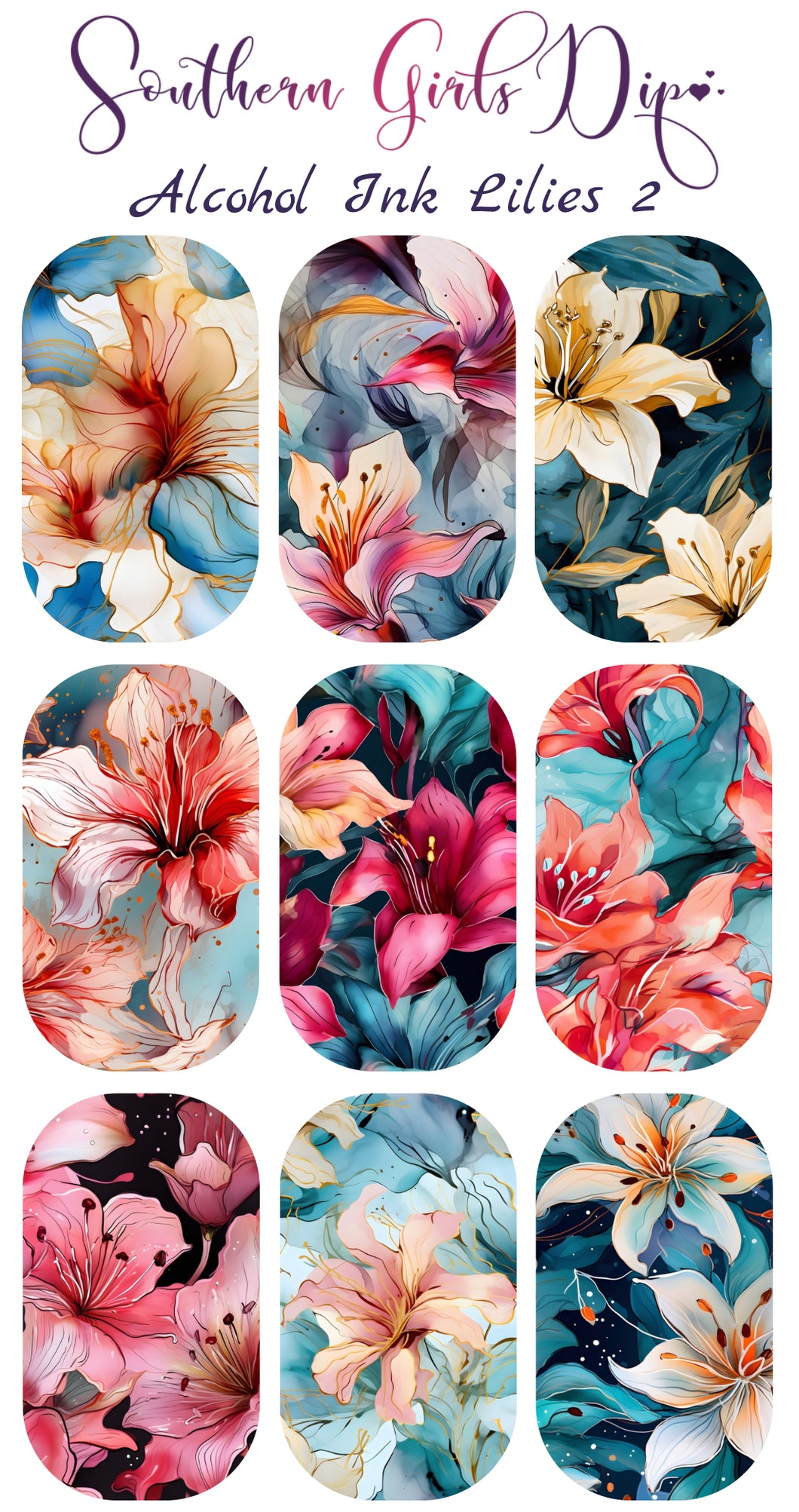 Alcohol Ink Lilies 2